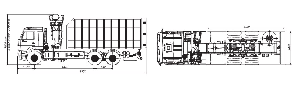 Комбинированная машина ДКТ-245 на шасси КАМАЗ 65115 (6х4)