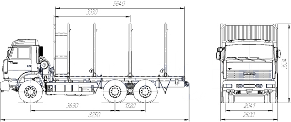 Камаз 43118 сортиментовоз чертеж
