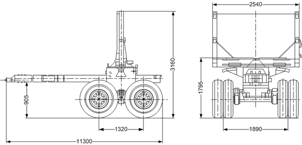 Прицеп-роспуск лесовозный 9047L (Код модели: 6105)